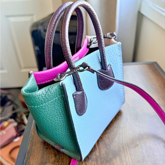 Coach Cashin Carry Mini Colourblock Pebble Leather Crossbody-Practically Perfect - Picture 2 of 11